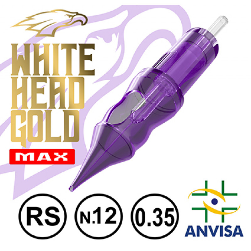 CARTUCHO COM AGULHA WHITE HEAD GOLD 0,35mm Ref.07RS-12 MAX